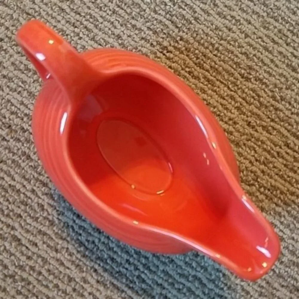 Fiestaware Fiesta CERAMIC Gravy Sauce Boat Dish Poppy Orange 18.5 OZ CONTAINER